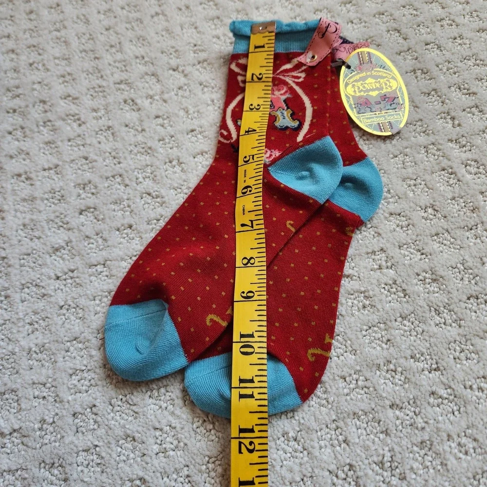 Bamboo Alphabet‎ Socks Letter A Floral Polka Dot Ruffle Cuff NEW